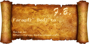 Faragó Beáta névjegykártya