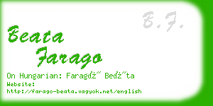 beata farago business card